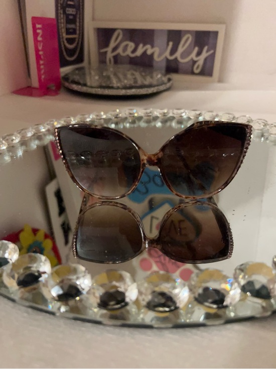 Jimmy Crystal Brown Cat-Eye Sunglasses with Rhinestone Accents main image 7